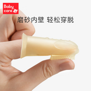 babycare 婴儿手指套牙刷婴幼儿童硅胶软毛宝宝乳牙刷 BC2103046卡通硅胶指套牙刷2个装 卡西亚猫 山多夫狗