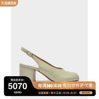 马吉拉 Maison Margiela Tabi Pumps 皮质分趾露跟高跟鞋正品（EU35、黑色）