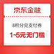 京东金融 18会员中心 8积分兑换1～5元无门槛支付立减券