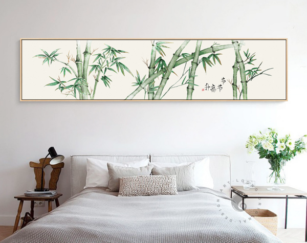 海龙红 《中式床头画》 30x120cm 竹报平安新中式装饰画