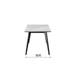 QuanU 全友 670120B+126319A+126319B 意式岩板餐桌+餐椅A*2+餐椅B*4 白色 1.4m