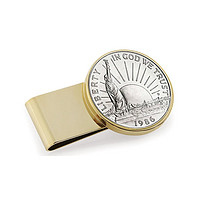 American Coin Treasures Men's Statue of Liberty Commemorative Half Dollar Stainless Steel Coin Money Clip