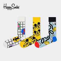 Happy Socks HappySocks x 迪士尼联名男中筒袜女米奇袜子ins潮中高帮卡通春秋