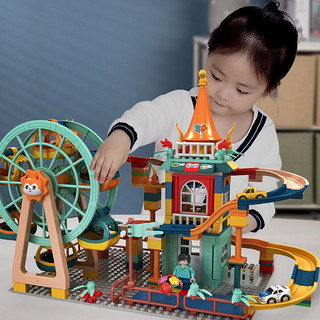 Temi 糖米 儿童积木拼装益智城堡摩天轮滑道玩具