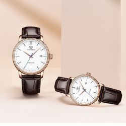 tianwang天王情侣对表男休闲皮带女表时尚自动机械手表5914