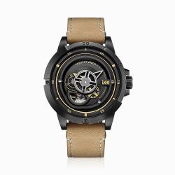 lee lee欧美潮牌全自动镂空机械皮带男表