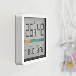 MIIIW 米物（MIIIW）静享温湿度计时钟家用室内婴儿房办公室桌面干湿度计电子温湿度表温度计