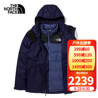 THE NORTH FACE 北面 TheNorthFace北面冲锋衣男三合一羽绒内胆2021秋冬新款户外550蓬鹅绒内胆两件套4U7L