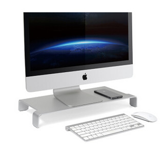埃普（UP）AP-8S铝合金电脑显示器增高架一体机液晶显示屏底座笔记本支架办公桌面键盘收纳架（大号）银色（深灰色）