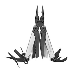 LEATHERMAN 莱泽曼 波浪银黑色WAVE PLUS多功能组合工具钳户外EDC随身家庭应急装备