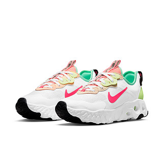 NIKE 耐克 React Art3mis SE 女子休闲运动鞋 CZ1227-101 白色/微黄绿/光辉绿/透明粉 36