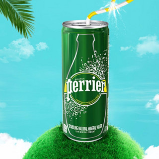 perrier 巴黎水 充气天然矿泉水 原味 250ml*35听