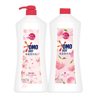 OMO 奥妙 春日限定 果蔬餐具净 1.1kg*4瓶 京都八重樱香型+白桃春雪香型