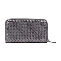 BOTTEGA VENETA 葆蝶家 女士羊皮长款钱包 114076V00411200 银灰色