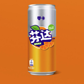 Fanta 芬达 零卡 汽水 橙味 330ml*24听