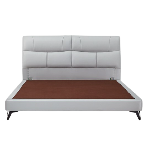 quanu 全友 105201a 轻奢真皮床 浅灰蓝 1.8m床