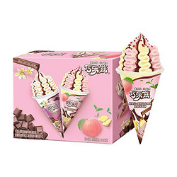 yili 伊利 姜撞奶蜜桃乌龙+巧克力香草口味脆皮甜筒雪糕冰淇淋 85g*4支/盒