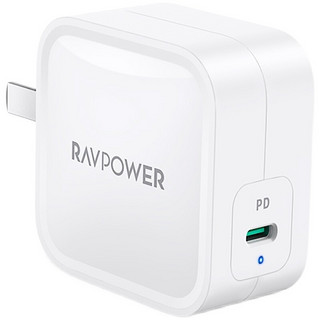 RAVPOWER 睿能宝 RP-PC112 GaN手机充电器 Type-C 61W 钢琴白