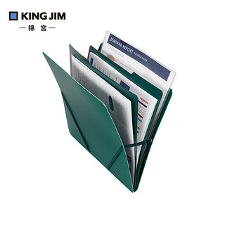 KING JIM 锦宫 日本锦宫kingjim 发泡PP多层分层文件板夹三明治收纳夹办公文件试卷快取快拿文件夹 名片夹 A4横款黄色