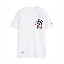 NEW ERA 纽亦华 春秋MLB NY纽约洋基擦色印花徽章面料透气短袖T恤