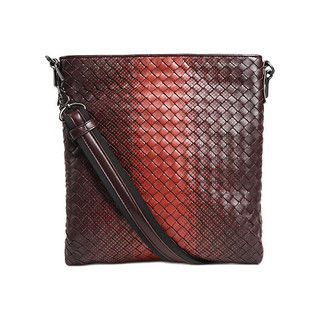 BOTTEGA VENETA 葆蝶家 男士小羊皮斜挎包 493961VCL422292 橘红色