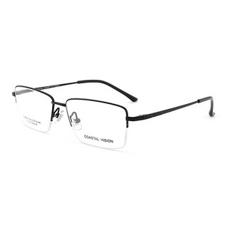 Coastal Vision 镜宴 CVF4017 男士钛金属眼镜架 黑色