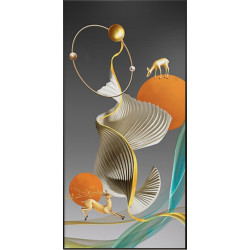 光影福鹿-15 60x120cm 现代简约玄关装饰画晶瓷