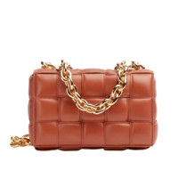 BOTTEGA VENETA 葆蝶家 CASSETTE系列 CHAIN 女士斜挎包 631421VBWZ07654 枫叶棕 中号