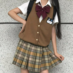 桥豆麻袋少女 JK制服 百褶格裙
