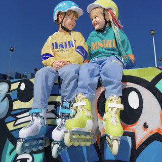 COOGHI 酷骑 勇敢竞技家系列 儿童轮滑鞋 柠檬黄 S