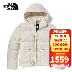 THE NORTH FACE 北面 TheNorthFace北面羽绒服女连帽2021冬季新款户外防风轻便保暖700蓬白鹅绒外套5AYK