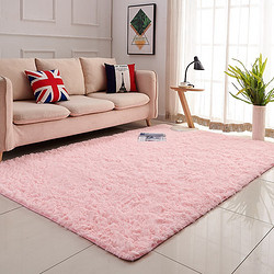 KAYE 卡也 纯色长绒毛地毯家用加厚 CSSM-粉色 70x160 cm