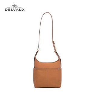 DELVAUX 21春夏So Cool Mini包包奢侈品女包单肩斜挎手提包迷你包袋 焦糖色外缝线