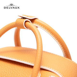 DELVAUX 21春夏Cool Box Nano包包奢侈品柔软小公牛皮女包单肩斜挎手提包 超迷你 杏黄色