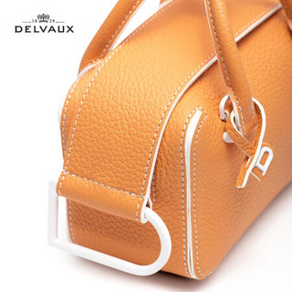 DELVAUX 21春夏Cool Box Nano包包奢侈品柔软小公牛皮女包单肩斜挎手提包 超迷你 杏黄色