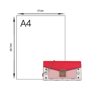 MCM 奢侈品 女士Patricia Visetos系列人造革/牛皮革斜挎钱包 红色 /白色 MYLBSPA01R4001