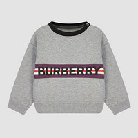 博柏利 BURBERRY 男童麻灰色徽标印花平织运动衫 80212461 2Y