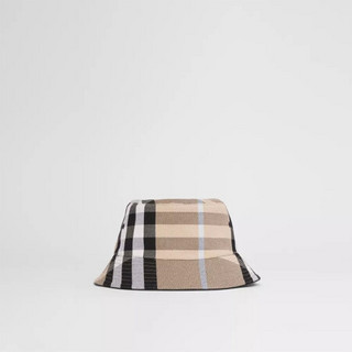 博柏利 BURBERRY 2021春夏 女士暗雅沙色棉质格纹提花渔夫帽 80405301 S