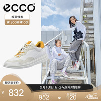 ECCO爱步休闲鞋女 新款拼色软面牛皮板鞋百搭小白鞋女 柔酷X420403 白色/橙色/灰色42040352633 36(鞋码偏大,建议拍小一码)