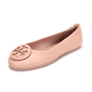 托里·伯奇 TORY BURCH 奢侈品 TB女鞋 皮革平底鞋船鞋裸粉色 49350 927 6.5/36.5码