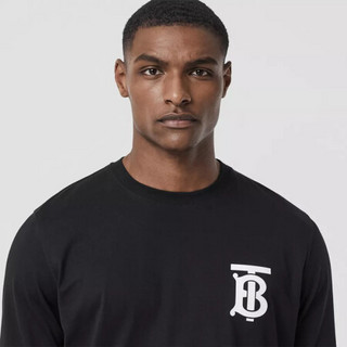 博柏利 BURBERRY 2021春夏 男士黑色专属标识图案长袖棉质上衣 80245991 L
