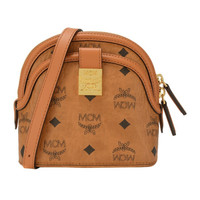 MCM 奢侈品 女士Anna Visetos干邑色经典印花logo迷你单肩斜挎包 MWRBSNN01CO001