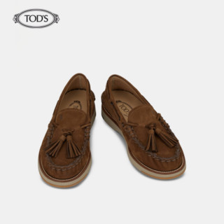 托德斯 TOD'S官方2021春夏新品男鞋男士牛皮乐福鞋 棕色 45.5