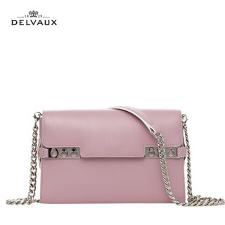 DELVAUX 奢侈品包包女包单肩斜挎手拿包肩带可拆卸 Tempete Pochette系列精选礼盒 紫色