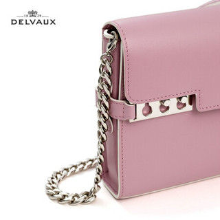 DELVAUX 奢侈品包包女包单肩斜挎手拿包肩带可拆卸 Tempete Pochette系列精选礼盒 紫色