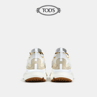 托德斯 TOD'S官方2021春夏新品女鞋女士皮革拼科技织物运动鞋 白色 42