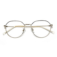 HAN 汉 HN45021 黑银色不锈钢眼镜框+1.60折射率 防蓝光镜片
