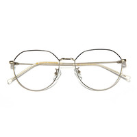 HAN 汉 HN45021 黑银色不锈钢眼镜框+1.60折射率 防蓝光镜片