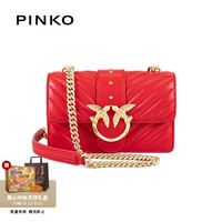 PINKO 21FW秋冬款  奢侈品  女士mini羊皮经典绗缝单肩斜挎包飞鸟包1P22BWY7FY  R43
