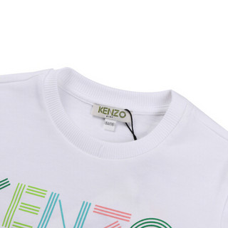 KENZO KIDS 高田贤三 奢侈品童装 20春夏 男童白色棉质LOGO短袖T恤 KQ10638 01 6A/6岁/116cm